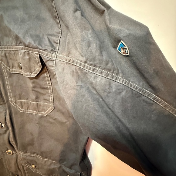 Kuhl Kollusion Jacket Carbon Gray Field Wax Coated Outdoor‎ Hooded Men’s L EUC - Picture 10 of 13